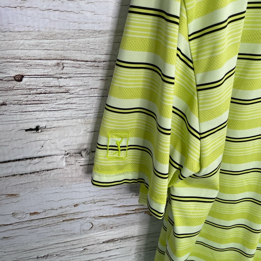 PGA tour yellow striped golf shirt XL top polo - Picture 7 of 10